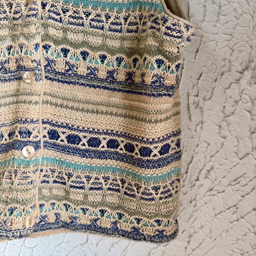Vintage St John’s Bay Knit Sweater Vest Medium Cottagecore - Picture 3 of 7
